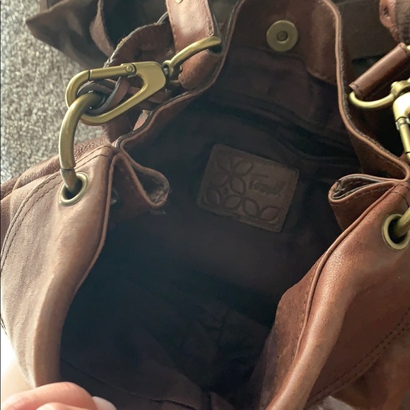 Brown leather fossil crossbody bag - Picture 3 of 3